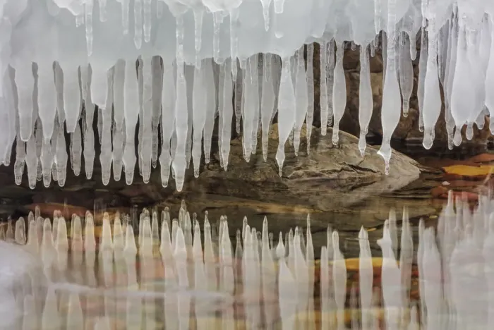 Framed Print : Ice formations along Lake McDonald in Glacier National Park, Montana, USA
