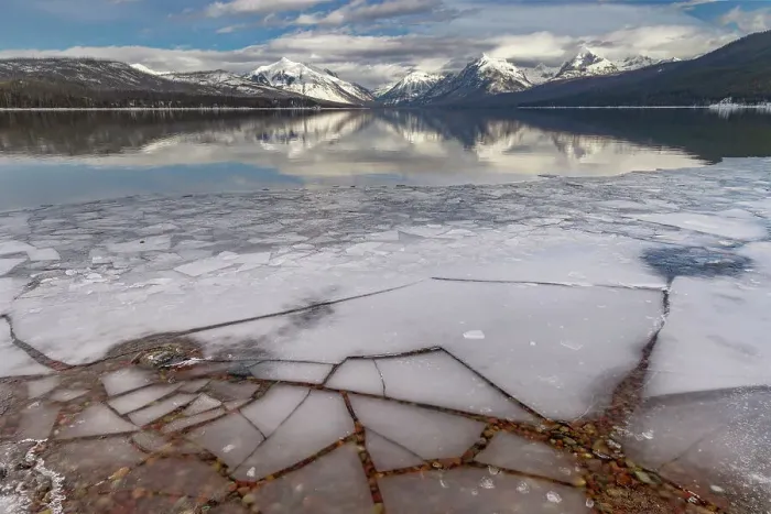 Framed Print : Ice formations along Lake McDonald in Glacier National Park, Montana, USA Framed Print : Ice formations along Lake McDonald in Glacier National Park, Montana, USA