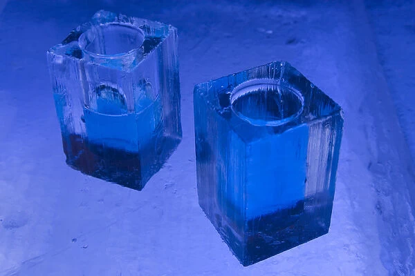 Ice Glasses with Vodka based drink, Jukkasjarvi, Northern Sweden