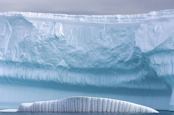 iceberg in front of a glacier, western Antarctic peninsula, Antarctica, Southern Ocean