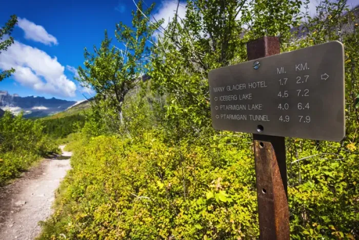 Framed Print : Iceberg Lake trail sign, Many Glacier, Glacier National Park, Montana USA Framed Print : Iceberg Lake trail sign, Many Glacier, Glacier National Park, Montana USA