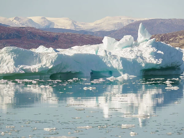 Iceberg in the Pakitsoq Fjord System, in the background the Nuussuaq Peninsula. Greenland