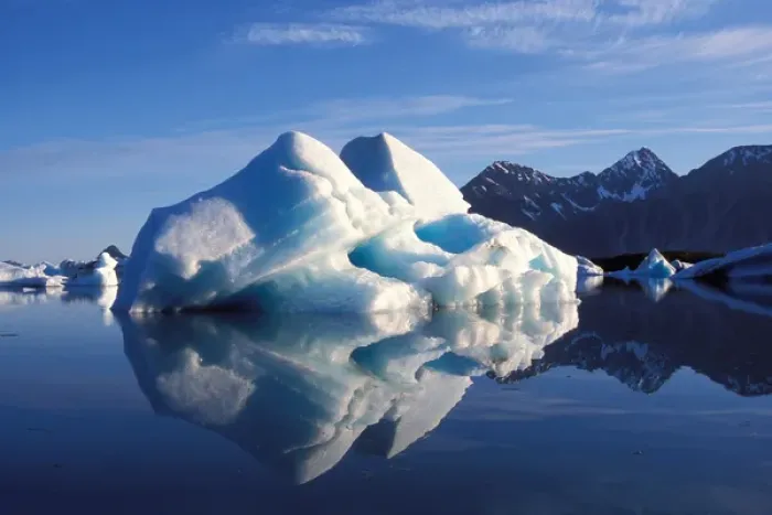 Framed Print : iceberg and its reflection at Bear Glacier, Kenai Fjords National Park, Alaska