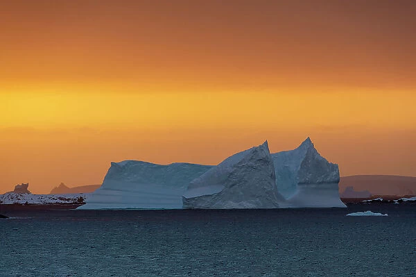 An iceberg at sunset in the Lemaire channel, Antarctica