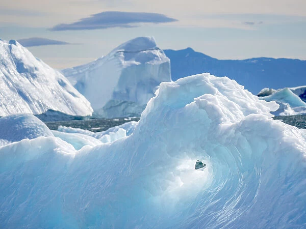 Iceberg in the Uummannaq Fjord System. America, North America, Greenland, Denmark