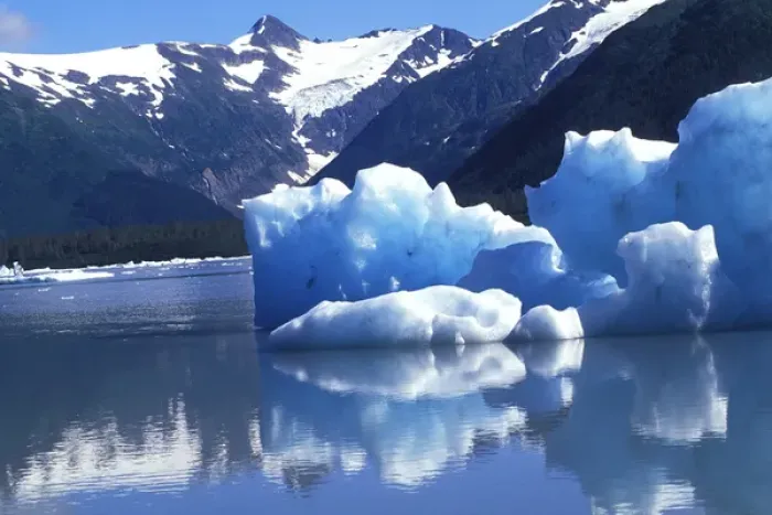 Framed Print : Icebergs at Portage Glacier, Alaska