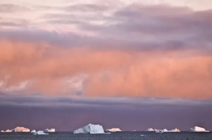 Framed Print : Icebergs at sunrise Cape York Weast Coast of Greenland