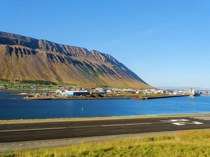Framed Print : Iceland, airport of Isafjordur, the capital of the Westfjords during autumn Framed Print : Iceland, airport of Isafjordur, the capital of the Westfjords during autumn