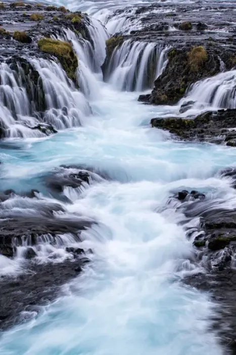 Framed Print : Iceland, Bruarfoss. Waterfalls flow into river Framed Print : Iceland, Bruarfoss. Waterfalls flow into river