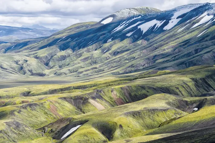 Framed Print : Iceland, Fjallabak Nature Reserve, Landmannalaugar. The deeply eroded mountains are Framed Print : Iceland, Fjallabak Nature Reserve, Landmannalaugar. The deeply eroded mountains are