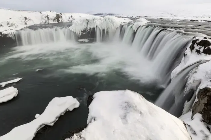 Framed Print : Iceland, Godafoss. Landscape of waterfalls. Credit as: Bill Young  /  Jaynes Gallery  /  DanitaDelimont
