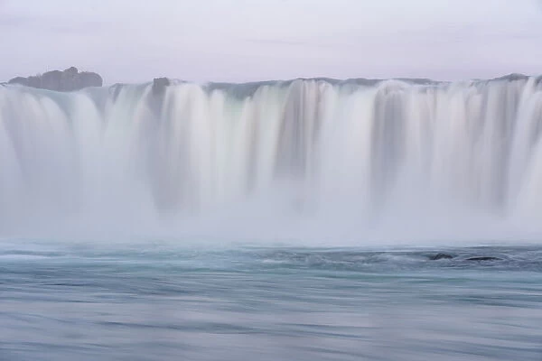 Iceland, Godafoss waterfall. The waterfall stretches over 30 meters with multiple small