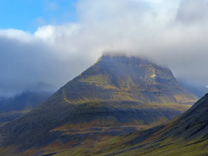 Framed Print : Iceland. Haukadalur in Dyrafjordur during autumn