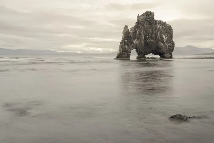 Framed Print : Iceland, Hvitserkur. This sea stack or monolith represents a legend that it was a troll Framed Print : Iceland, Hvitserkur. This sea stack or monolith represents a legend that it was a troll
