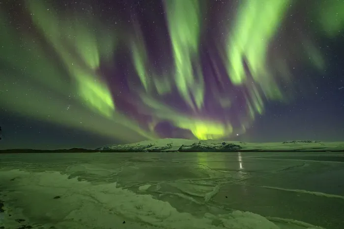 Framed Print : Iceland, Jokulsarlon Glacier Lagoon, Aurora Borealis Framed Print : Iceland, Jokulsarlon Glacier Lagoon, Aurora Borealis