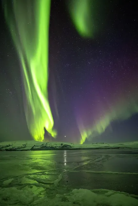 Framed Print : Iceland, Jokulsarlon Glacier Lagoon, Aurora Borealis Framed Print : Iceland, Jokulsarlon Glacier Lagoon, Aurora Borealis
