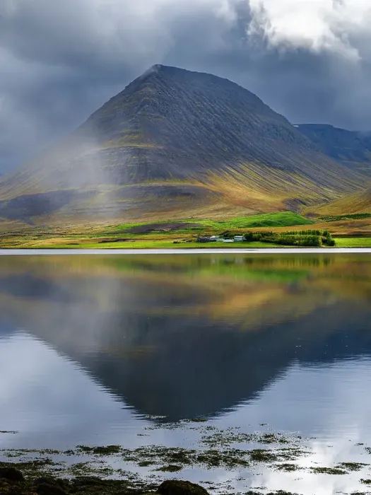 Framed Print : Iceland. Landscape in Dyrafjordur during autumn