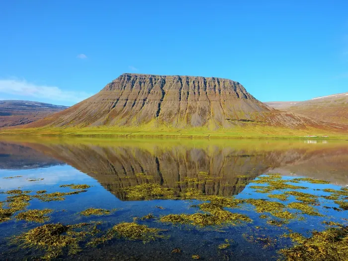 Framed Print : Iceland. Landscape in fjord Alftafjordur during autumn