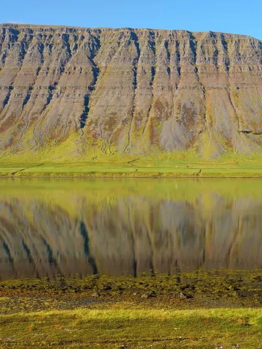 Framed Print : Iceland. Landscape in fjord Alftafjordur during autumn