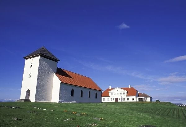 Iceland, Reykjavik. Home and church of President Olafur Ragnar Grimsson