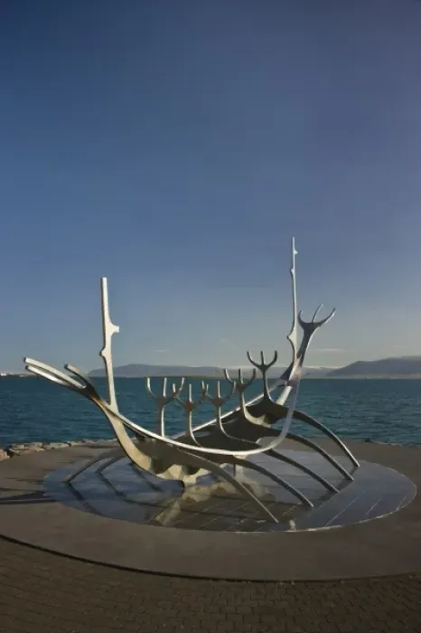 Framed Print : Iceland, Reykjavik. The metal sculpture Sun Voyager by artist Jon Gunnar Arnason Framed Print : Iceland, Reykjavik. The metal sculpture Sun Voyager by artist Jon Gunnar Arnason