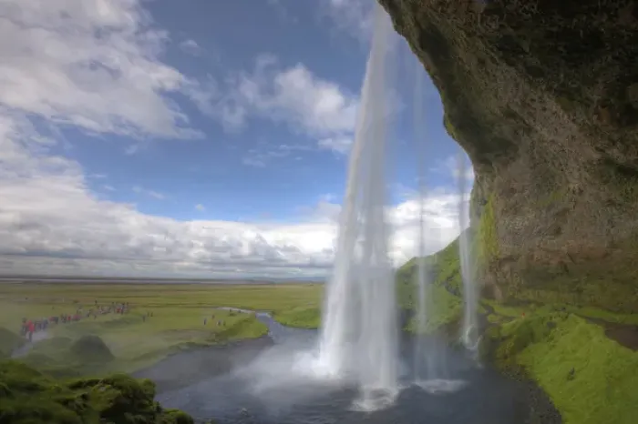 Framed Print : Iceland, Selfoss. Scenic from behind the Seljalandsfoss waterfall. Credit as: Josh Framed Print : Iceland, Selfoss. Scenic from behind the Seljalandsfoss waterfall. Credit as: Josh