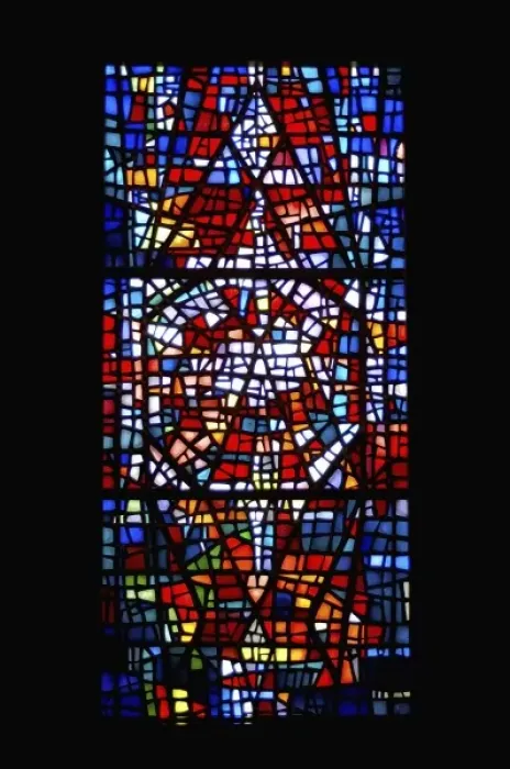 Framed Print : Iceland, Skalholt, Bishops church stained glass window