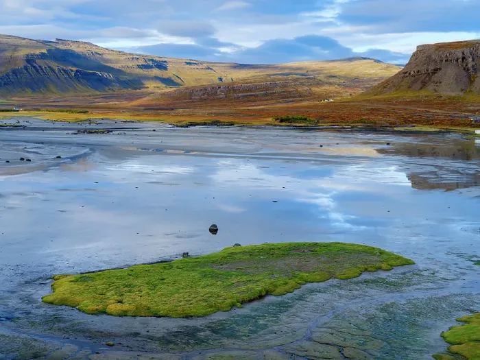 Framed Print : Iceland. View over the coastline of the Breidastroend at Breidafjordur during autumn