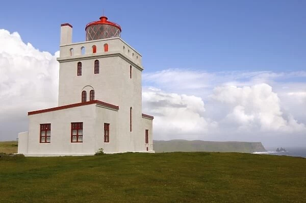 Iceland, Vik, Dyrholaey Light (Vik Lighthouse), Dyrholaos bay