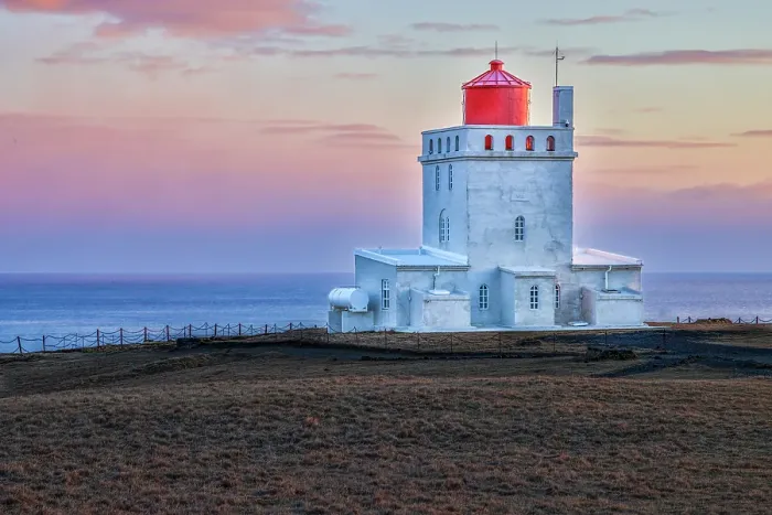 Framed Print : Iceland, Vik. Dyrholaey Lighthouse