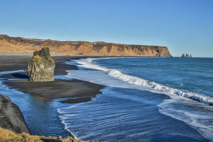 Framed Print : Iceland, Vik. Reynisfjara black sand beach Framed Print : Iceland, Vik. Reynisfjara black sand beach