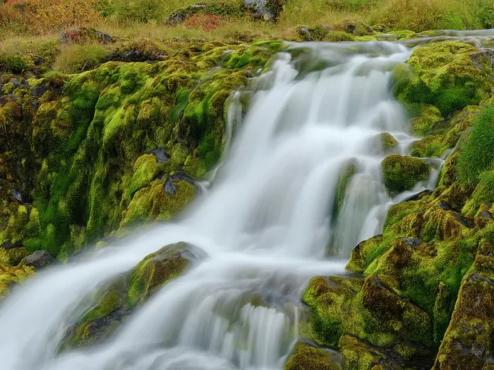 Framed Print : Iceland. Waterfall Dynjandi in Borgarfjordur during autumn