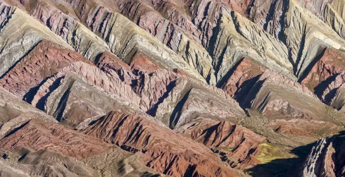 Framed Print : Iconic rock formation Serrania de Hornocal in the Quebrada de Humahuaca canyon, a
