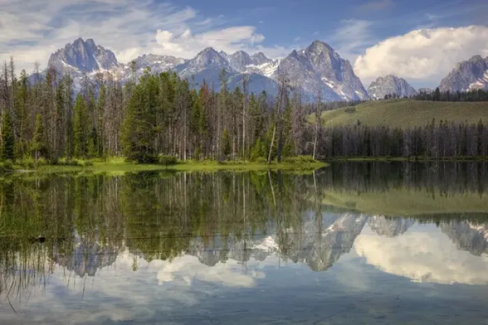 Framed Print : ID, Sawtooth National Recreation Area, Little Redfish Lake, with Sawtooth Range Framed Print : ID, Sawtooth National Recreation Area, Little Redfish Lake, with Sawtooth Range
