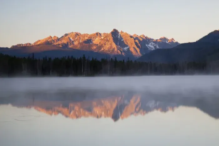 Framed Print : ID, Sawtooth National Recreation Area, Little Redfish Lake, with Sawtooth Range Framed Print : ID, Sawtooth National Recreation Area, Little Redfish Lake, with Sawtooth Range