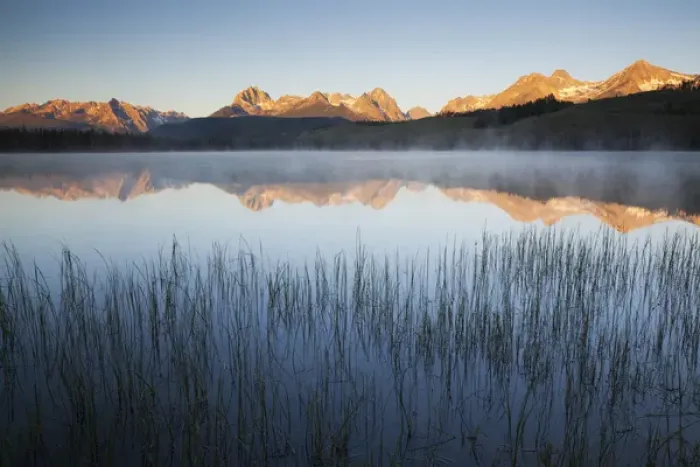 Framed Print : ID, Sawtooth National Recreation Area, Little Redfish Lake, with Sawtooth Range Framed Print : ID, Sawtooth National Recreation Area, Little Redfish Lake, with Sawtooth Range