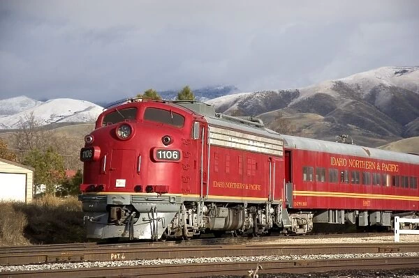 Idaho Northern and Pacific train in Horseshoe Bend, Idaho