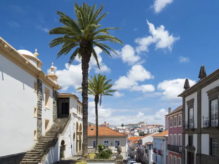 Framed Print : Igreja do Santissimo Salvador da Se. Capital Angra do Heroismo historic center