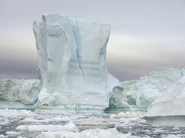 Ilulissat Icefjord at Disko Bay. The Icefjord is listed as UNESCO World Heritage Site, Greenland