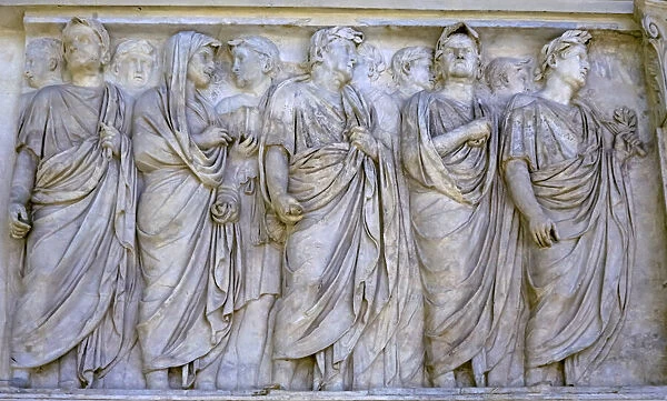 Imperial Family Statue Empero Tiberius Ara Pacis Altar of Augustus Peace, Rome, Italy