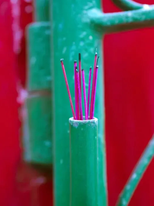 Framed Print : Incense sticks outside a home in Hoi An, Vietnam