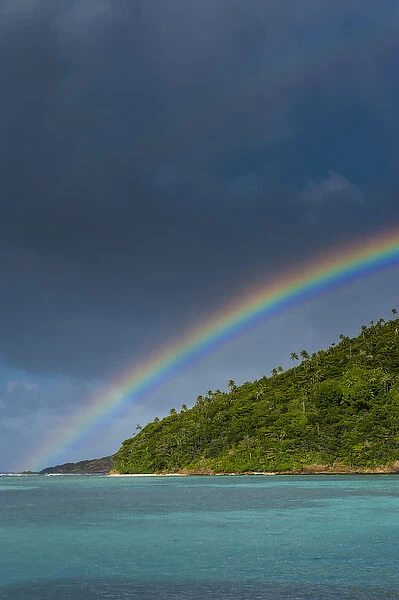 Incredble Rainbow over an islet of Ofu Island, Manua'a island group, American Samoa