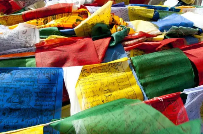 Framed Print : India, Jammu & Kashmir, Ladakh, Namshangla Pass yellow, red, blue, green and white Framed Print : India, Jammu & Kashmir, Ladakh, Namshangla Pass yellow, red, blue, green and white