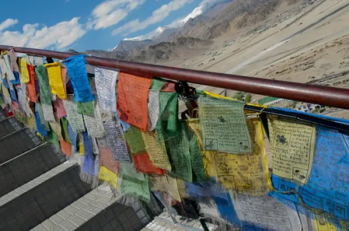 Framed Print : India, Jammu & Kashmir, Ladakh, Leh, capital of Ladakh prayer flags against a railing Framed Print : India, Jammu & Kashmir, Ladakh, Leh, capital of Ladakh prayer flags against a railing