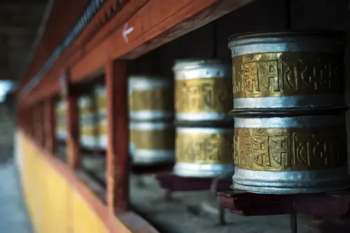 Framed Print : India, Ladakh, Hemis, prayer wheels in Hemis Monastery (Gompa) constructed out of wood Framed Print : India, Ladakh, Hemis, prayer wheels in Hemis Monastery (Gompa) constructed out of wood