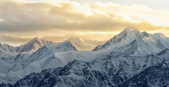 Framed Print : India, Ladakh, Leh, Himalaya Mountains. The mountains around the town of Leh are lit up by the setting sun