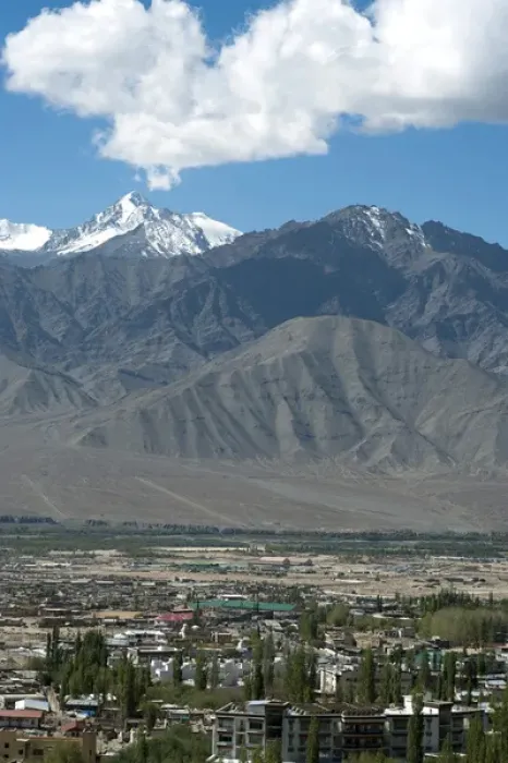 Framed Print : India, Ladakh, Leh, scenic landscape view of Indus Valley
