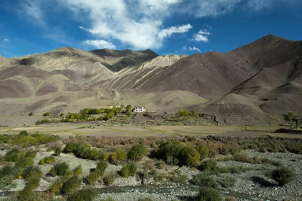 India, Ladakh, Markha Valley, typical ladakhi house in Shang Sumdo