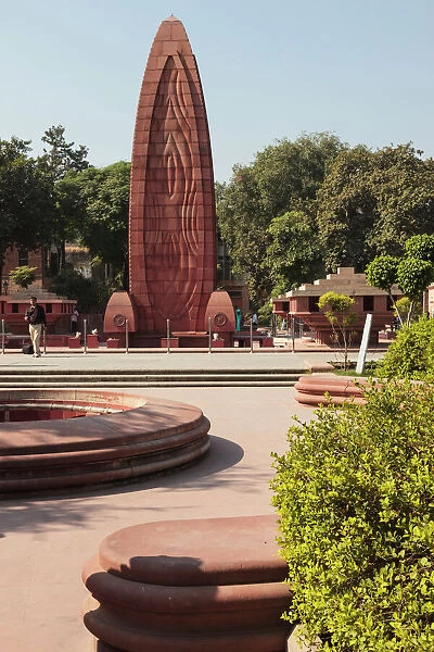 India, Punjab, Amritsar. Jallianwala Bagh memorial; abstract representation of flame