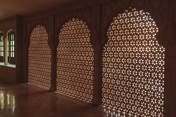 India, Rajasthan, Jaisalmer. Interior shot in the Jain Temple